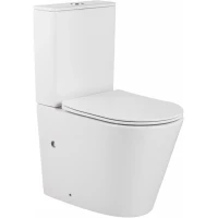 Унитаз-компакт CeramaLux 2179 безободковый, с сиденьем микролифт, белый