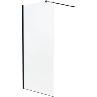Душевая перегородка Knotlor Velum WI100CG1BL 100 см, профиль черный матовый, стекло рифленое