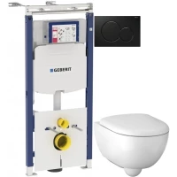 Комплект подвесной унитаз Geberit Renova Compact 500.803.00.1 + система инсталляции Geberit 111.362.00.5 + 115.770.DW.5
