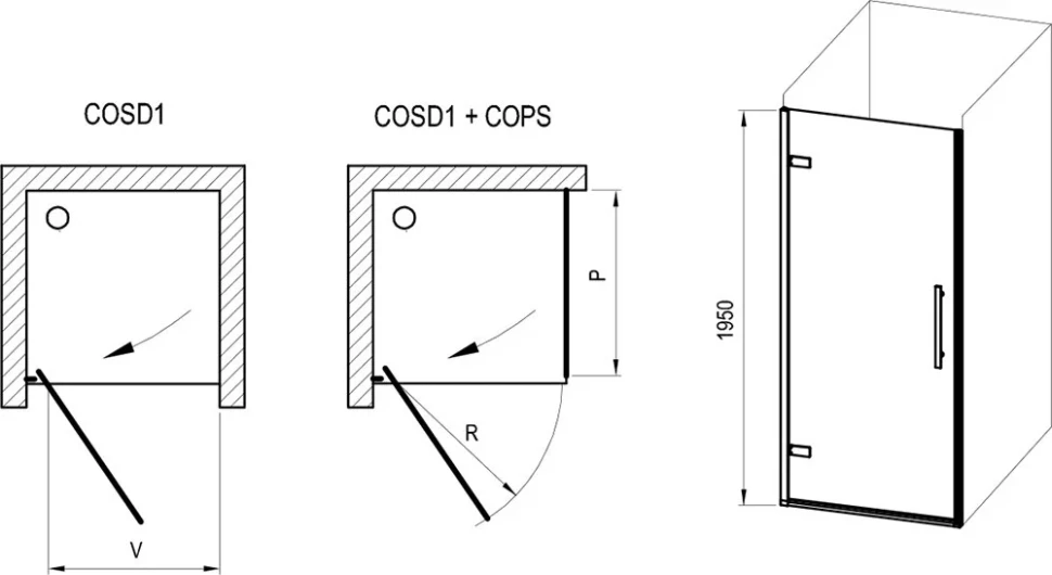 Душевой уголок 89,5x90 см Ravak Cool COSD1 + COPS X0VV70A00Z1 + X9VV70A00Z1 прозрачное SET/X0VV70A00Z1/X9VV70A00Z1 - фото 3