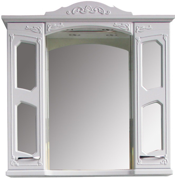 Зеркальный шкаф 79х97,5 см белый глянец Atoll Мастер и Маргарита