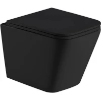 Унитаз подвесной WeltWasser Gelbach 043 MT-BL 10000011966 безободковый, торнадо, с сиденьем микролифт, черный матовый