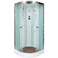 Душевая кабина 90x90x220 см Deto EM1590EL матовое с прозрачным узором