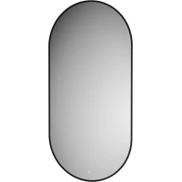 Зеркало Defesto Aura DF 2926S 60x120 см, с LED-подсветкой, сенсорным выключателем, диммером, черный матовый