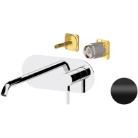 Смеситель для раковины Remer Metrica MC15KBNO встраиваемый, без донного клапана, черный матовый