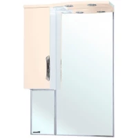 Зеркальный шкаф 65x100 см бежевый глянец/белый глянец L Bellezza Лагуна 4612110002070