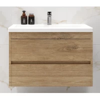 Тумба под раковину Art&Max Family-M Family-M-750-2C-SO-HG 73,7 см, подвесная, дуб харбор золотой