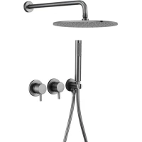 Душевой комплект Feramolli Ele GM744-12 300 мм, со смесителем, графит матовый