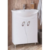 Тумба с раковиной белый глянец 60 см Corozo Наина SETSD-00000320/SD-00000383