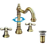 Смеситель для раковины с донным клапаном Rav Slezak Morava Retro MK132.5SM