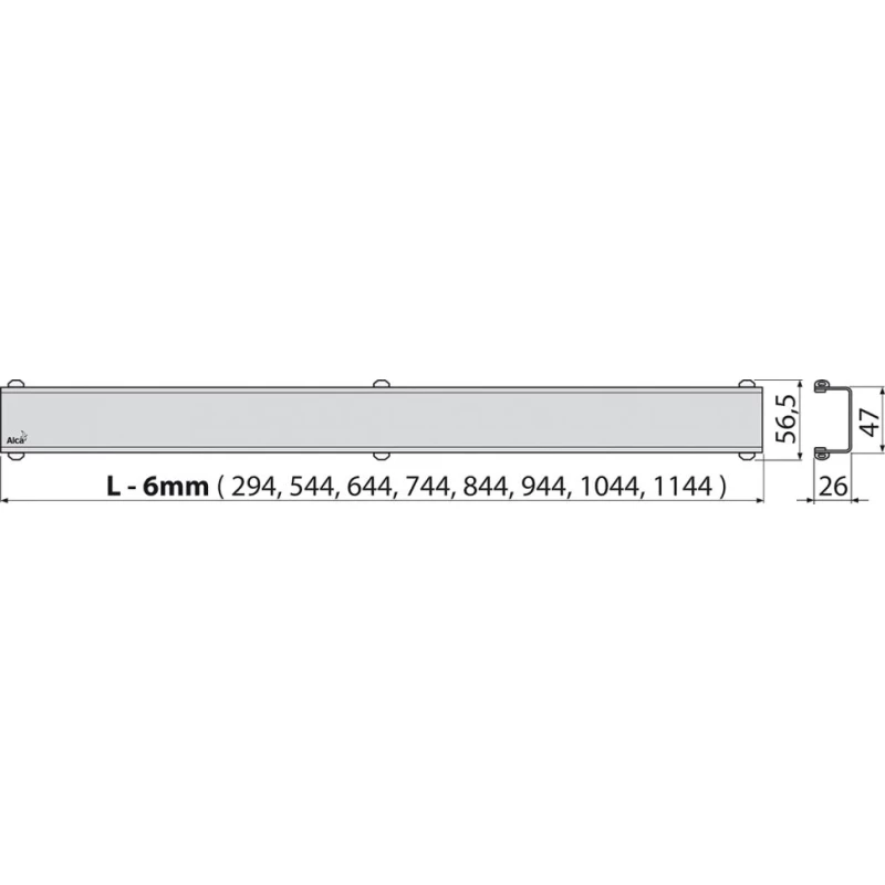 Душевой канал 294 мм глянцевый хром AlcaPlast APZ106 Design APZ106-300 + DESIGN-300LN