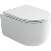 Унитаз подвесной Ceramica Nova Ulma CN4006T безободковый, торнадо, с сиденьем микролифт, белый