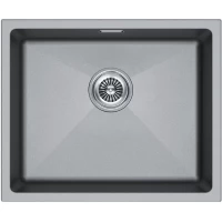 Кухонная мойка Paulmark Lumi LU55-GRM 55,5x46 см, серый металлик