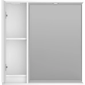 Изображение товара зеркальный шкаф brevita balaton bal-04080-01-л 77,6x80 см l, с подсветкой, выключателем, белый матовый