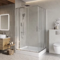 Душевой уголок BelBagno Luce LUCE-AH-22-130/100-C-Cr 130x100 см, профиль хром, стекло прозрачное
