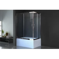 Душевой уголок с поддоном Royal Bath RB8100BP-T-CH-L 100x80 см L, профиль хром, стекло прозрачное