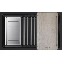 Кухонная мойка Paulmark Lumi-Multi Sink LU-MULTI 74-BLM 74x45 см, черный металлик