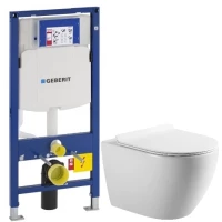Комплект подвесной унитаз Art&Max Bianchi AM9311CHR/SC + система инсталляции Geberit 111.300.00.5
