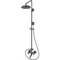 Душевая система Wonzon & Woghand Retro WW-88739020-BGM 228 мм, со смесителем, темный графит матовый