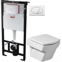 Комплект подвесной унитаз Roca Hall 346627000 + 801622004 + система инсталляции AlcaPlast AM101/11203:1RUSSETM70