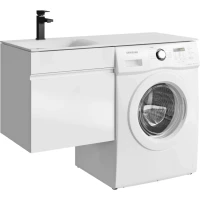 Тумба под раковину Aqwella Duet DU01051 53,5 см, подвесная, над стиральной машиной, белый глянец