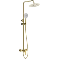 Душевая система Tokito Kin TOK-RAI-KIN1016 200 мм, со смесителем, золотой матовый