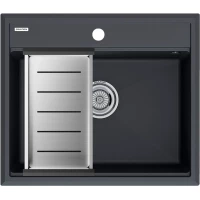 Кухонная мойка Paulmark Stepia PM115951-AN+A375-BS 59x51 см, антрацит