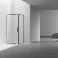Душевой уголок Vincea Slim VSR-4SLP9010CLGM 100x90 см, профиль вороненая сталь, стекло прозрачное