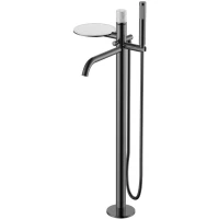 Смеситель напольный для ванны Boheme Stick Mramor Grey 129-SGM-MR-GR графит глянец/серый мрамор