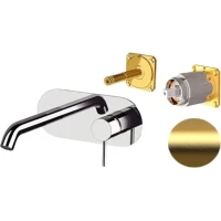 Смеситель для раковины Remer X Style X15KBBG встраиваемый, без донного клапана, золотой матовый