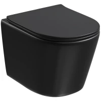 Унитаз подвесной Grossman GR-4477BMSQ безободковый, торнадо, с сиденьем микролифт, черный матовый