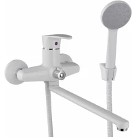 Смеситель для ванны Plstart PL2205-8 универсальный, с душевым гарнитуром, белый