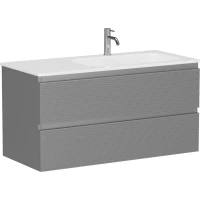 Тумба с раковиной Sancos Folk FL100RES + CN7015 101 см R, подвесная, светло-серый матовый