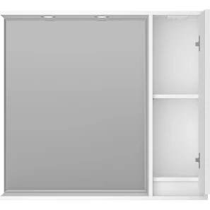 Изображение товара зеркальный шкаф brevita balaton bal-04090-01-п 88,2x80 см r, с подсветкой, выключателем, белый матовый