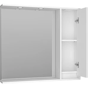 Изображение товара зеркальный шкаф brevita balaton bal-04090-01-п 88,2x80 см r, с подсветкой, выключателем, белый матовый