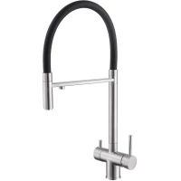 Смеситель для кухни Abber Wasser Kreis AF81141SP с подключением к фильтру, гибким изливом, сатин