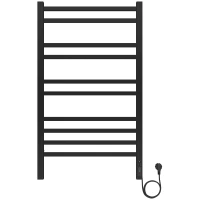 Полотенцесушитель электрический Aquatek Альтаир П10 AQ EL KP1090BL 900x530, ТЭН правый, черный матовый