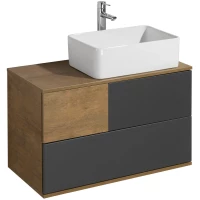 Тумба с раковиной дуб кантри/антрацит 85 см Акватон Терра 1A2472K1TEKA0