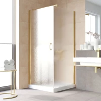 Душевой уголок Vegas Glass EP-Fis LUX 90 09 02 L 90x90 см L, профиль золотой, стекло шиншилла