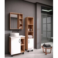 Комплект мебели дуб сонома/белый матовый 57 см Grossman Флай 106001 + 506001 + GR-3013 + 206001