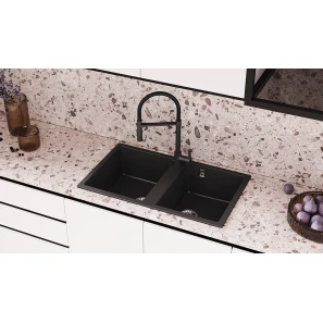 Изображение товара кухонная мойка ulgran u-708-308 86x51 см, черный