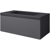 Тумба с раковиной Armadi Art Quatro Antracite 790-M1-100-A-A + 793-100-A 101 см, подвесная, антрацит матовый