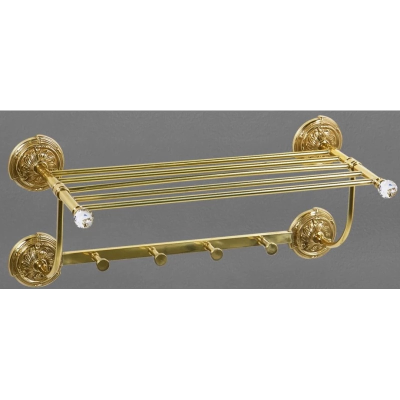 Полка с крючками античное золото Art&Max Barocco Crystal AM-2032-Do-Ant-C