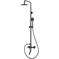 Душевая система Rush Melos SUS1101-40Black 150 мм, со смесителем, черный матовый