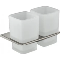 Стакан для зубных щеток Grocenberg AC0056NK двойной, настенный, никель