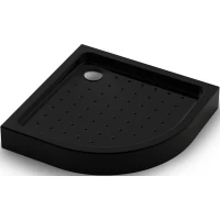 Душевой поддон Veconi Tezeo Acrylic TZ51B-80-C5 80x80 см, акриловый, четверть круга, черный глянец