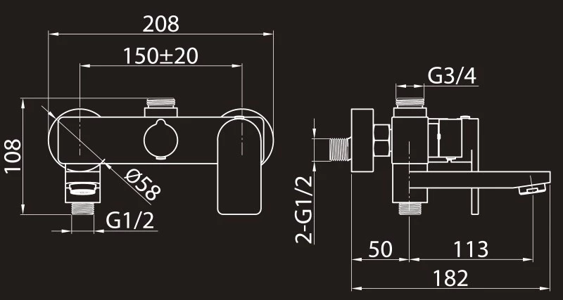 Душевая система 230 мм Elghansa 2332269-2C (Set-14)