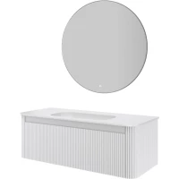 Комплект мебели Armadi Art Voi Matt White 782-120-R-MW + 786-120-MW без отв. + 545-100-CR 122 см, подвесной, белый матовый