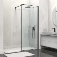 Душевая перегородка Vincea Walk-In HS VSW-1HS900CLB 90 см, профиль черный матовый, стекло прозрачное