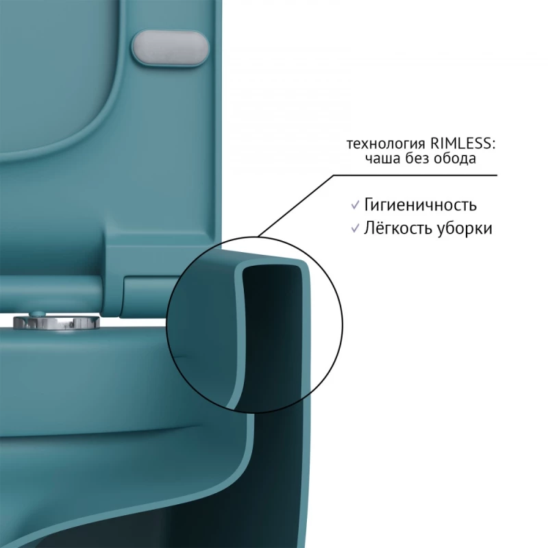Подвесной безободковый унитаз с сиденьем микролифт Berges Ego XL 082140
